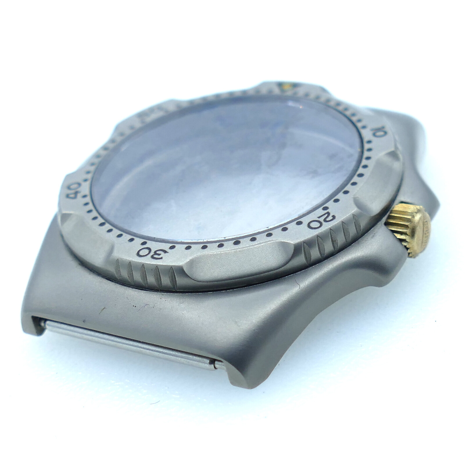 HEUER TITANIUM 820213 34MM STAINLESS STEEL WATCH CASE FOR PARTS OR REPAIR
