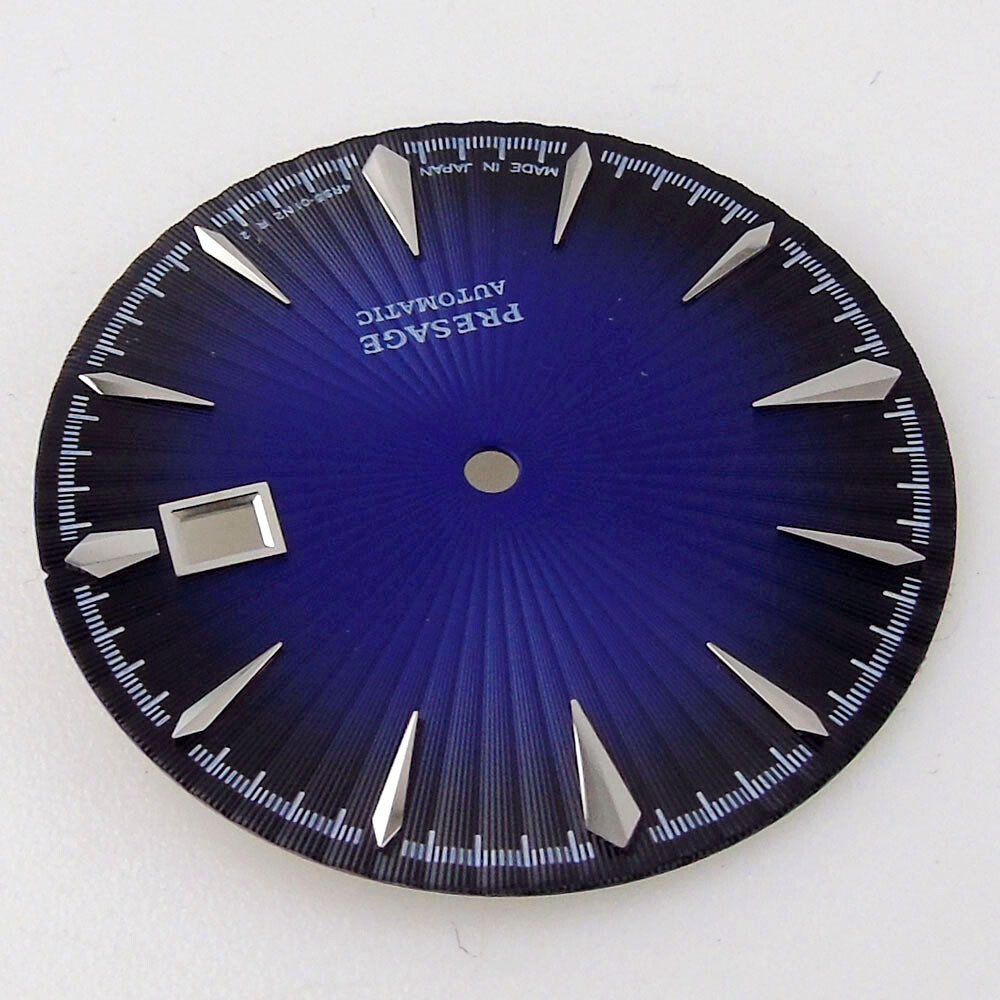 35mm Black Green White Sunburst Watch Dial For Japan NH35 NH36 Movement