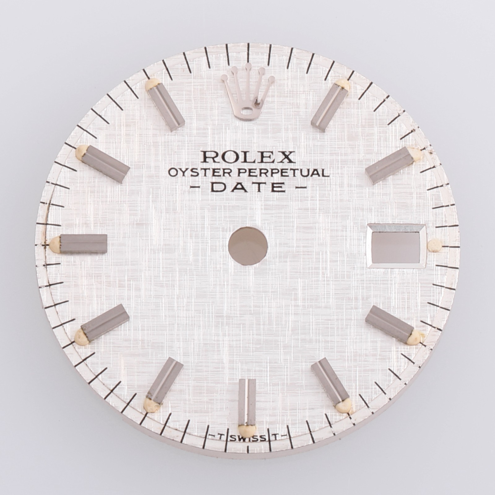 Rolex Lady Date 26mm Silver Linen Stick Dial TSwissT 6917 69174 69179 #L2