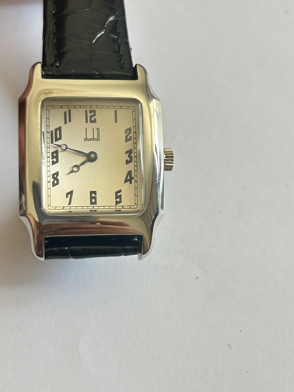 Vintage NOS DUNHILL Men’s Rectangular Steel Wristwatch Manual ETA 28mm x 39mm