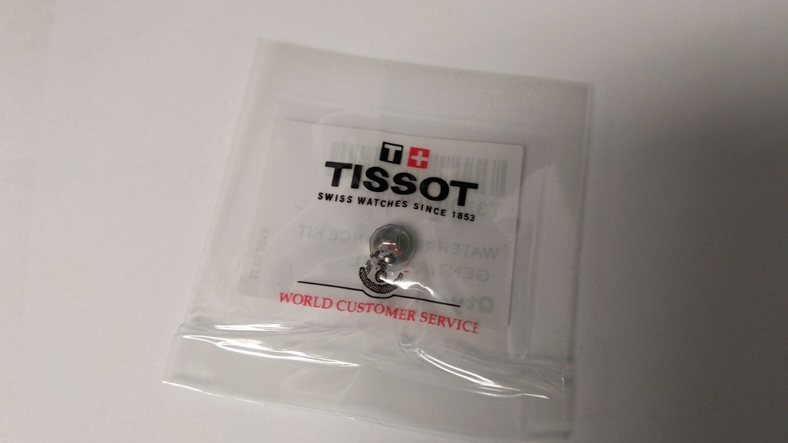 Genuine Tissot CROWN S/S T350020922 WHITE water TUD5 NEW/SEALED approx 6.8mm dia