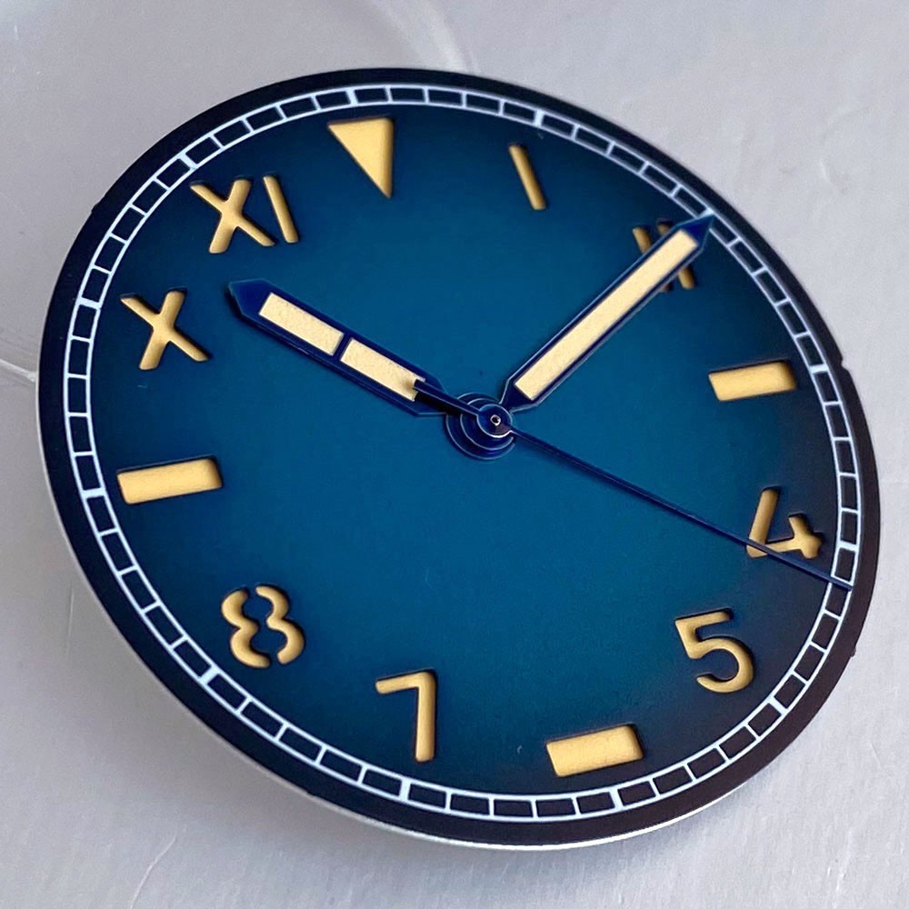 35mm California Black Coffee Watch Dial Roman Numeral fit NH35 NH36 Miyota 8215
