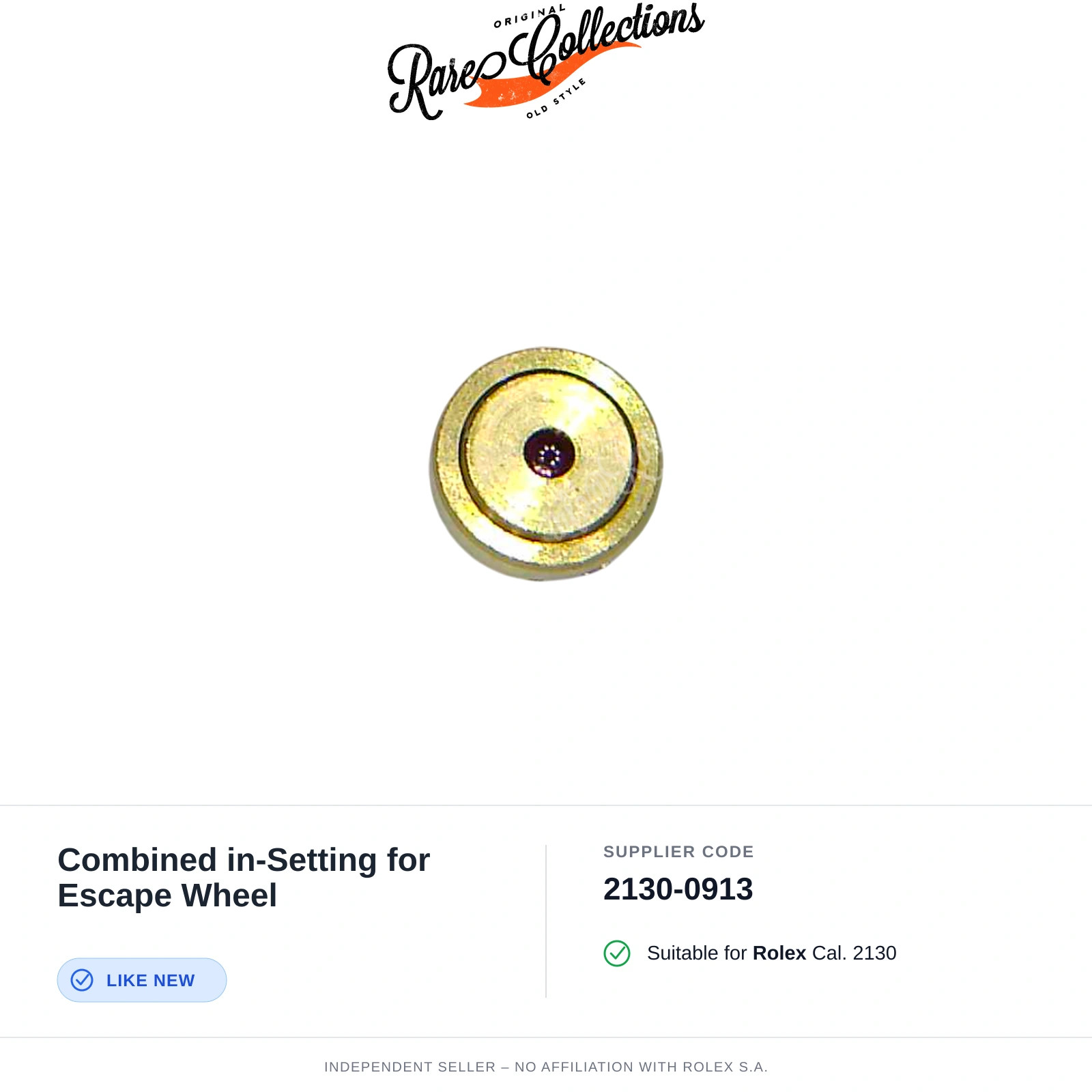 Combined in-Setting for Escape Wheel Rolex (cod. 2130-0913) — Excellent Conditio