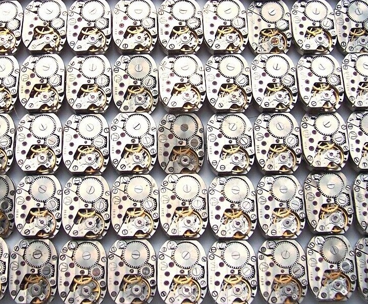 Lot 50 ladies watch movements LUCH Geneve Waves 14×18 mm. Steampunk Art