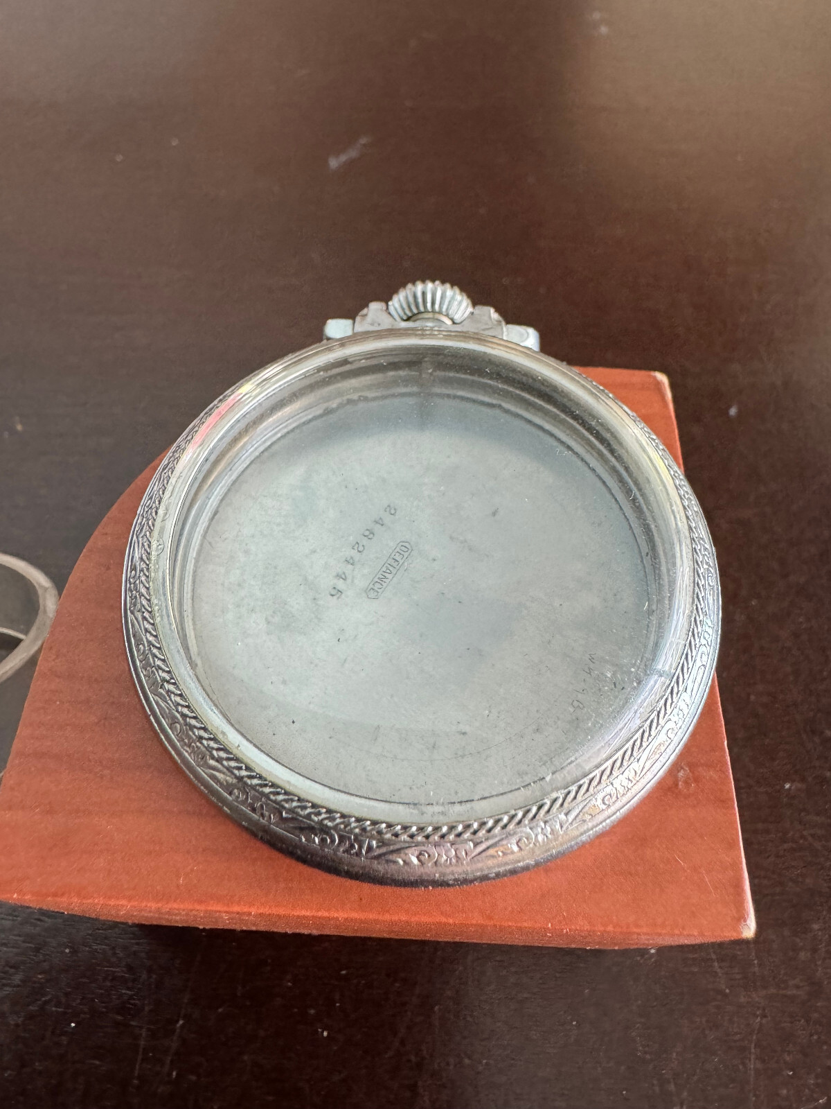 VINTAGE 18 SIZE DEFIANCE POCKET WATCH CASE, PENDANT AND LEVER SET, WORN CHROME