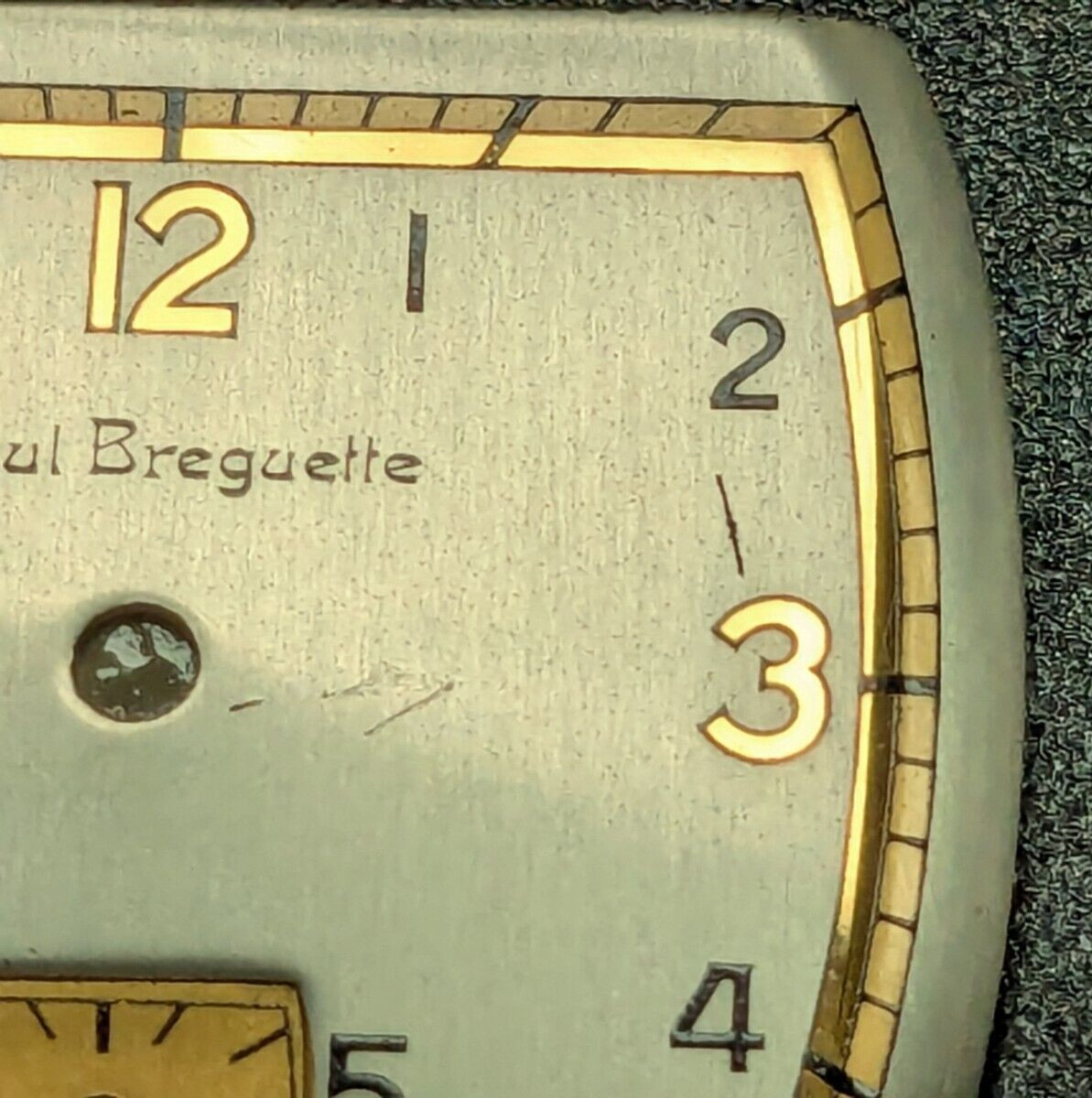 Vintage NOS Paul Breguette Deco Wrist Watch Dial with Seconds Sub Dial