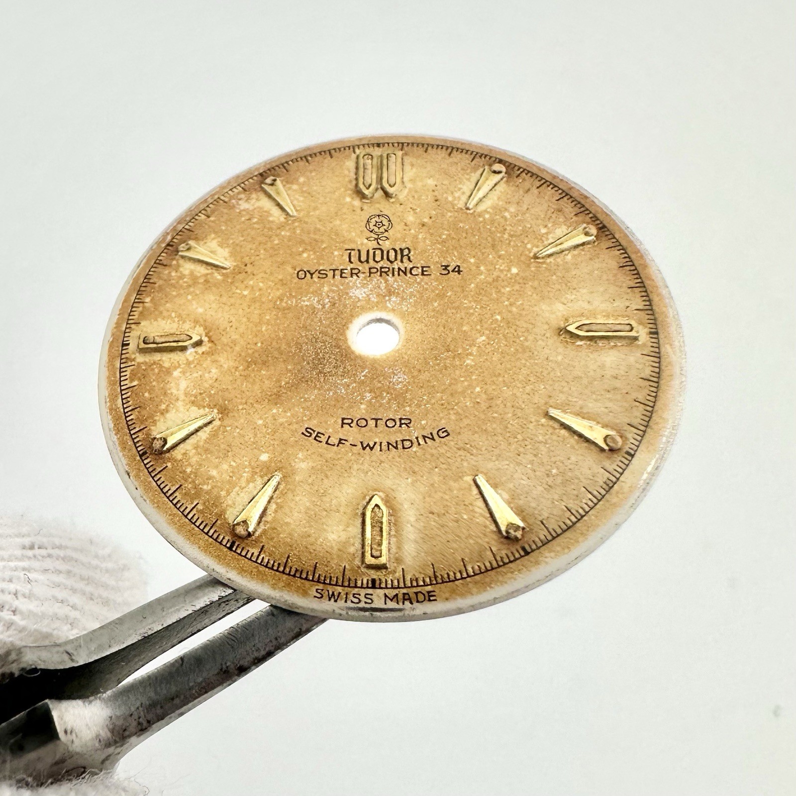 RARE 1950s Tudor Rose Tritium Patina Dial Ref. 7909 caliber 390 Oyster Prince