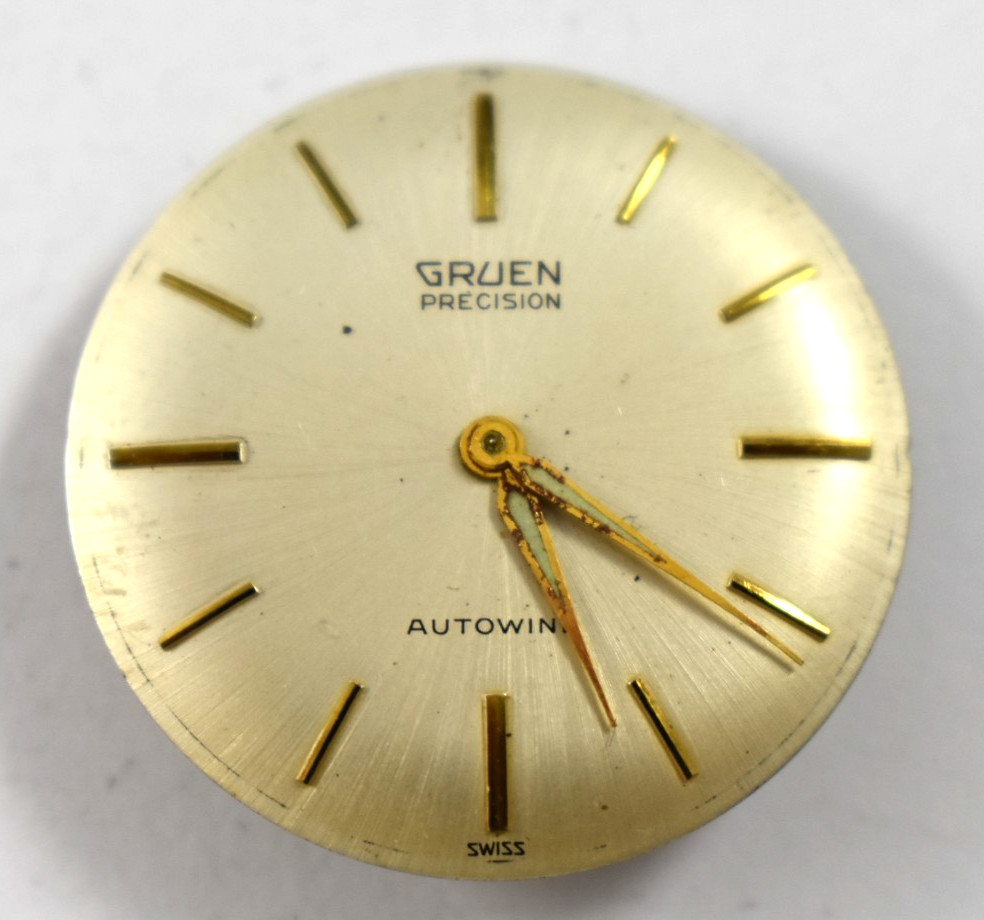 Vintage Gruen Precision Autowind Incomplete Wrist Watch Movement lot.ec