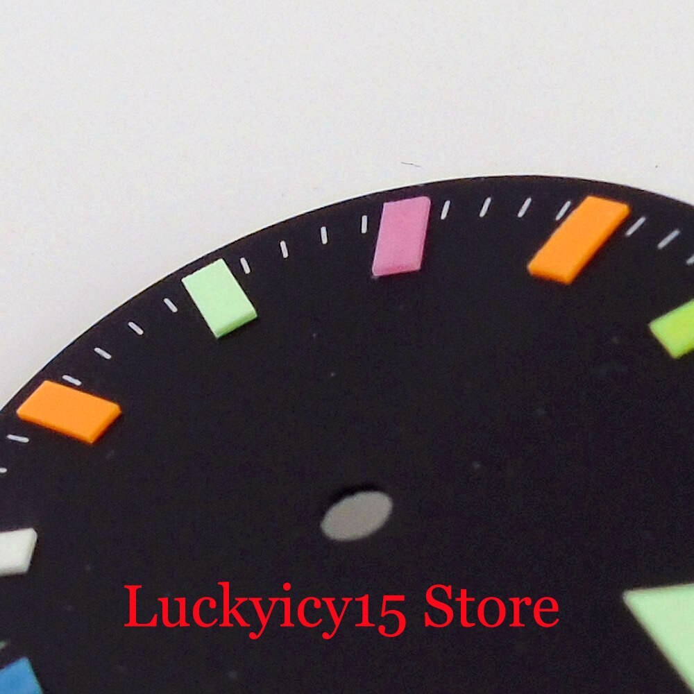 28.5mm Skull Watch Dial Face fit NH35A 4.2/3 O’clock Crown Luminous Index