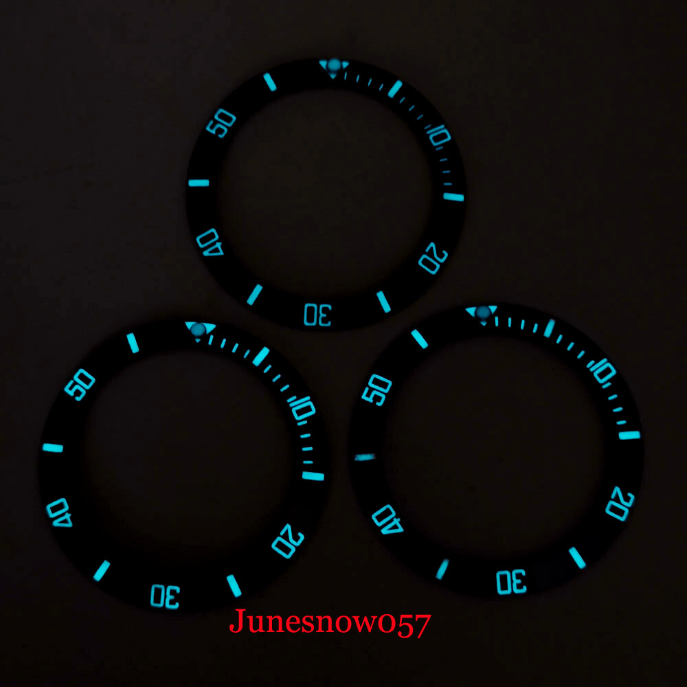 38MM Watch Ceramic Bezel Insert Luminous Top Slope Fit 40mm Automatic Watch