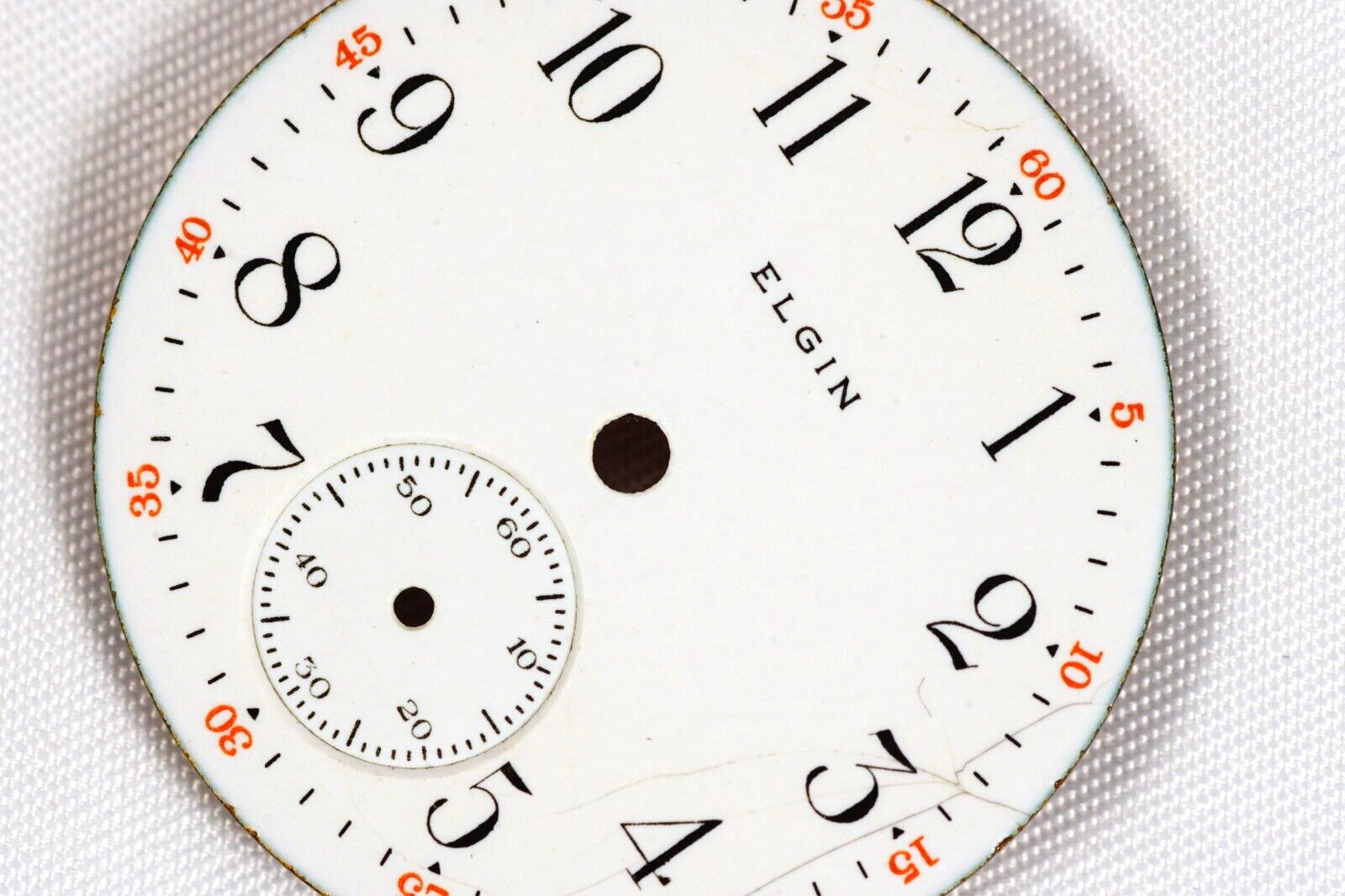 ELGIN Pocket Watch Dial Porcelain ELGIN Model 3 Grade 324 Arabic Indices