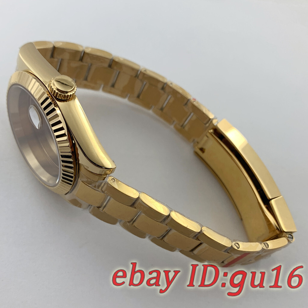 36mm/40mm Gold Oyster strap Watch case Fit NH35 NH36 ETA 2824/2836 Miyota 8215
