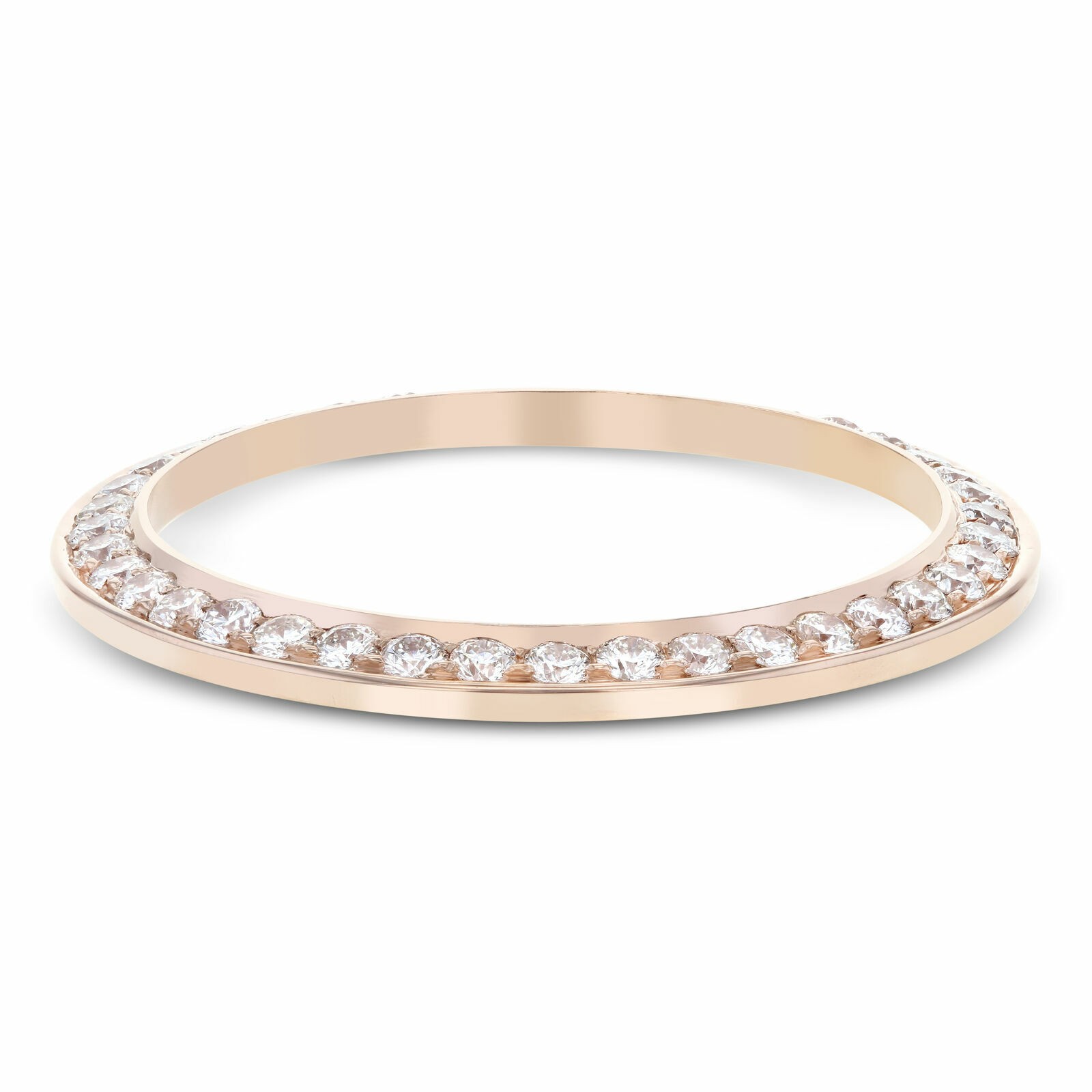 BEAD SET NATURAL DIAMOND BEZEL 14K ROSE GOLD FOR ROLEX 36MM DATEJUST, PRESIDENT
