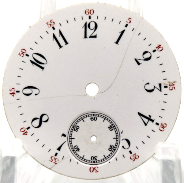 ANTIQUE PORCELAIN POCKET WATCH DIAL BREGUET NUMERAL INDICES 28.5mm (F4P3)