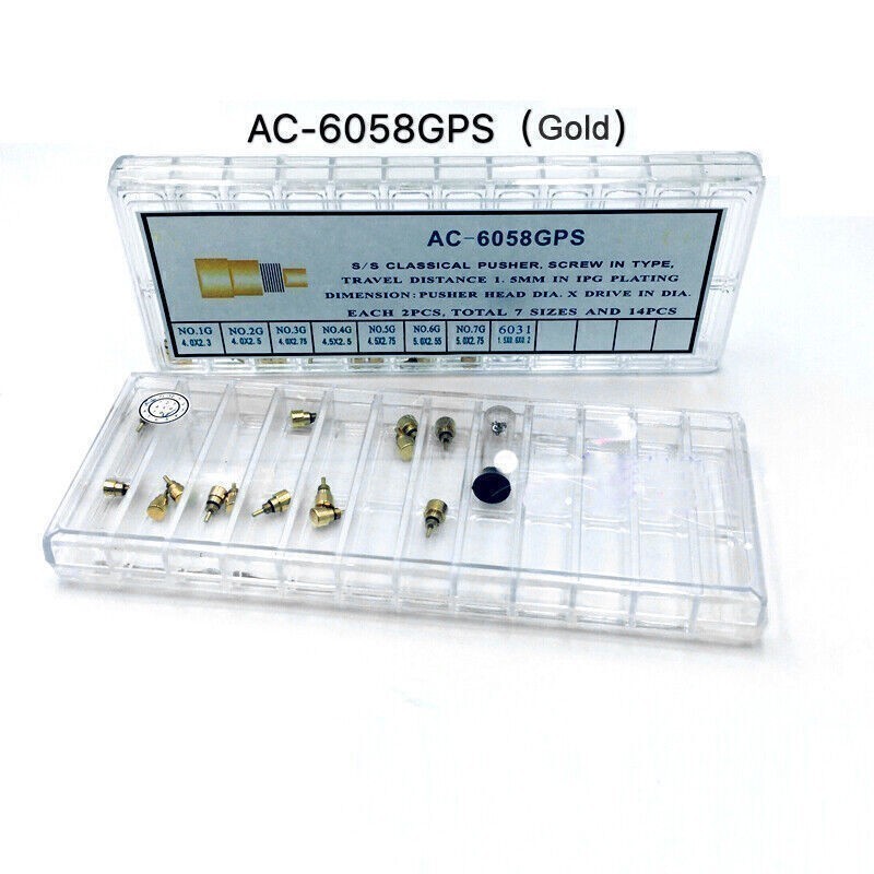 Screw‑In Type Watch Crown Chronograph Button Watch Pusher Accessory AC‑6057SPS
