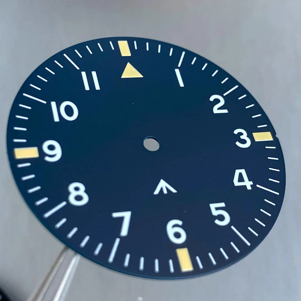 Tandorio New 33.5mm No Logo Blue/Black Mod Watch Dial For VH31/PT5000/NH35 NH36