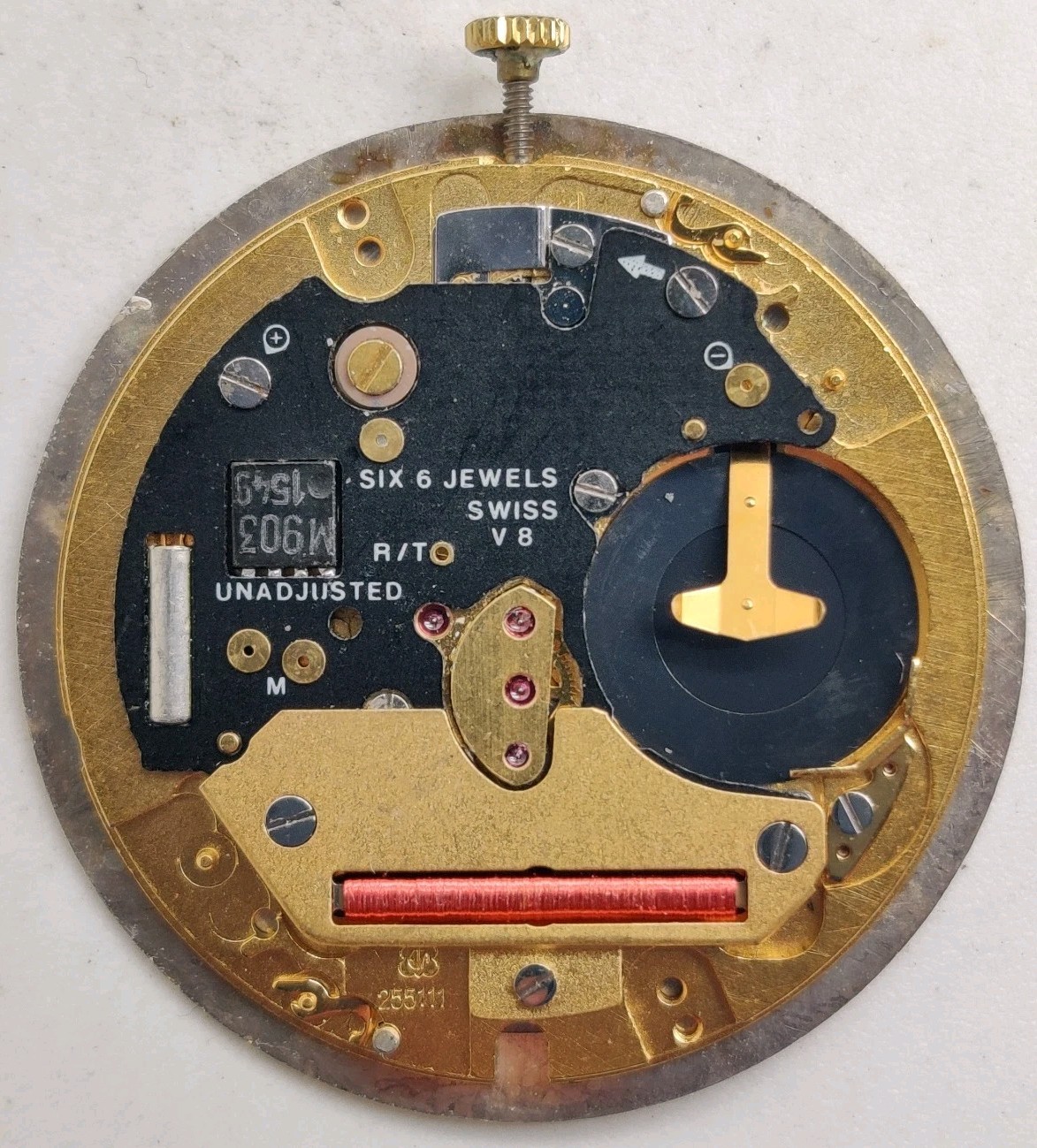 Movado ETA Cal. 255.111 Swiss quartz watch movement For Repair
