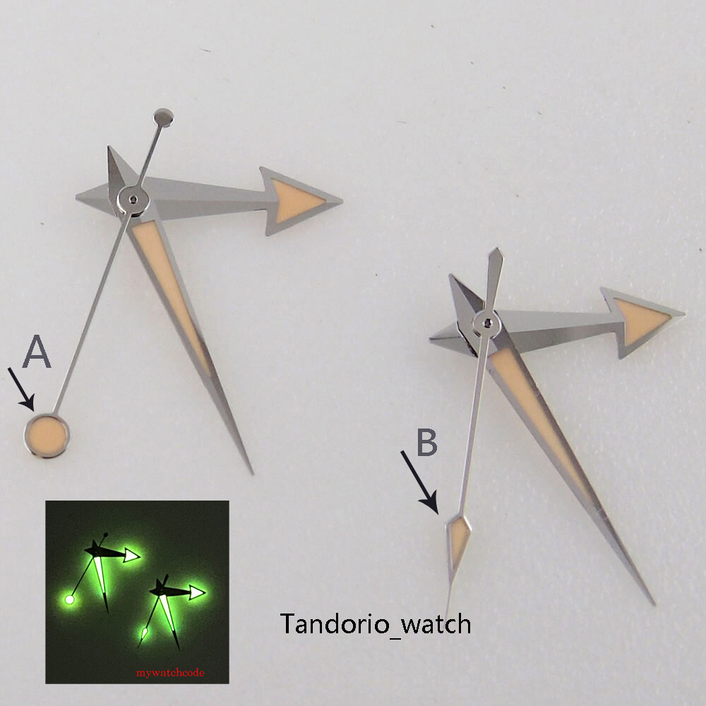 Corgeut Watch Hands Needles Set Parts Green Luminous For NH35A NH36A MIYOTA 8215