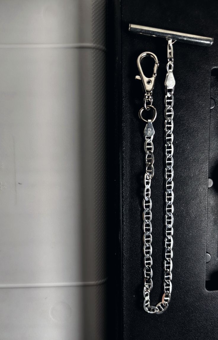 Solid 925 Sterling Silver 10.80 in – 4 MM Pocket Watch Chain – Toggle Clasp