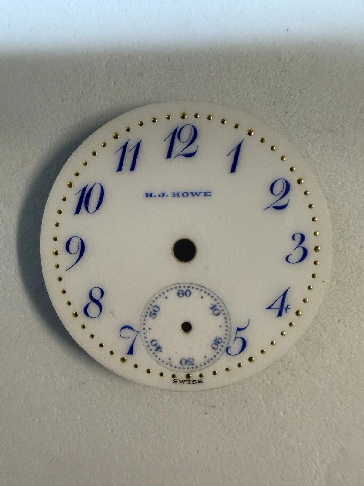 Fancy Private Label H.J. Howe 6/0 Watch Dial, Swiss, Great Condition!