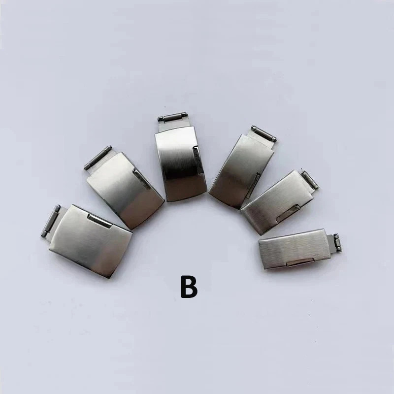 Steel Watch Buckle for Universal Watch Band Silver Double Safety Clasp Stainless
