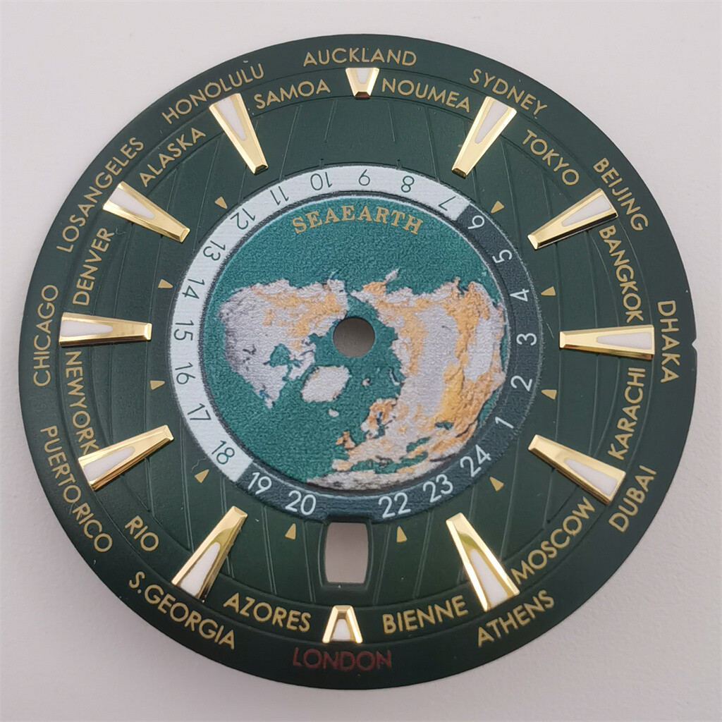 33.6mm green luminous sterile Watch Dial Fit NH35 Automatic Movement