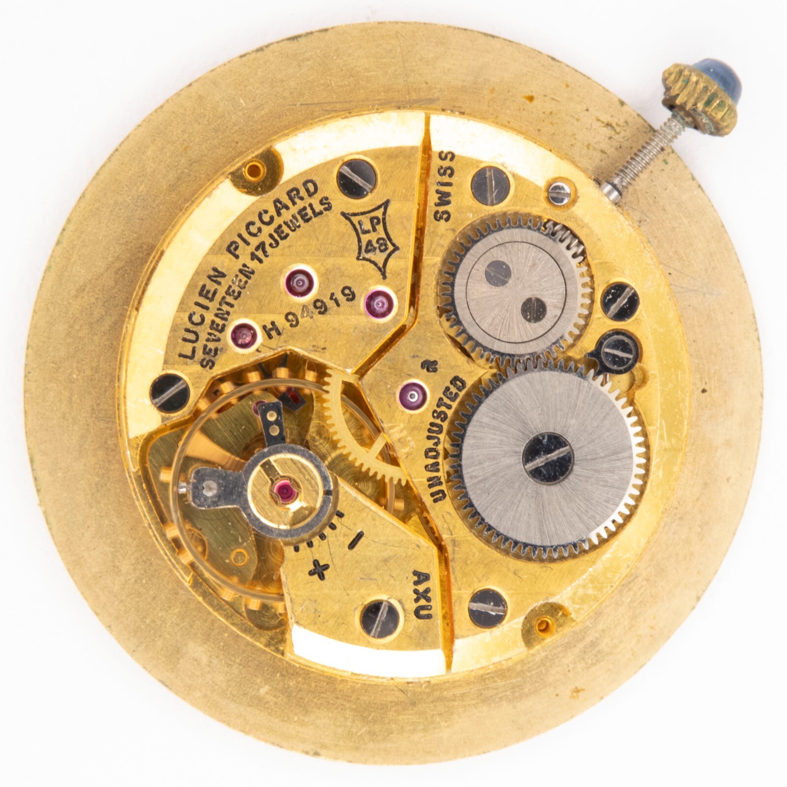 Vintage Lucien Piccard Caliber LP48 17-Jewel Wristwatch Movement, Runs