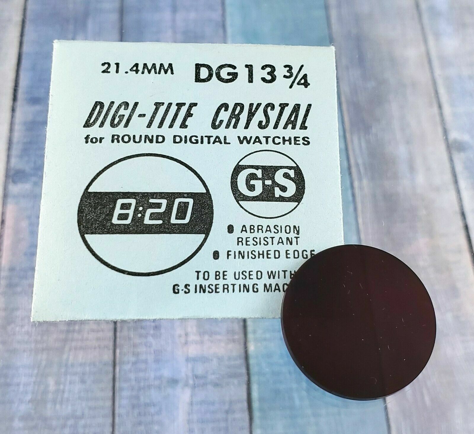 Vintage 21.4 mm G-S DIGI-TITE Watch Crystal for Round Digital Watches