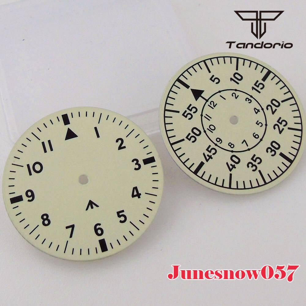 Fit NH35A NH36A SKX SRP ETA2824 PT 33.5MM Luminous White Watch Dial Black Hands