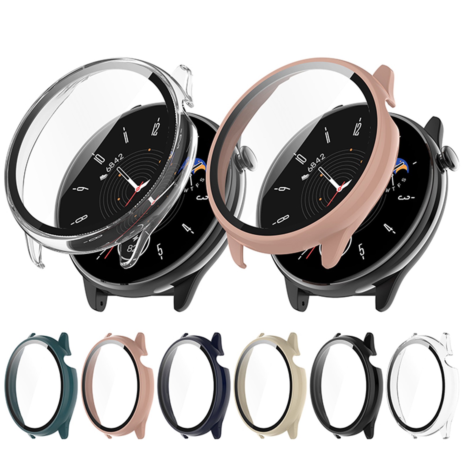 45.1MM Watch Case PC+Tempered Glass Film Protective Case for Amazfit GTR Mini
