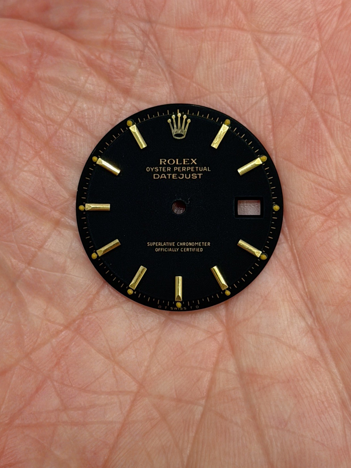 Rolex OEM Datejust Black SigmaStick Dial for Gold 1600-1603
