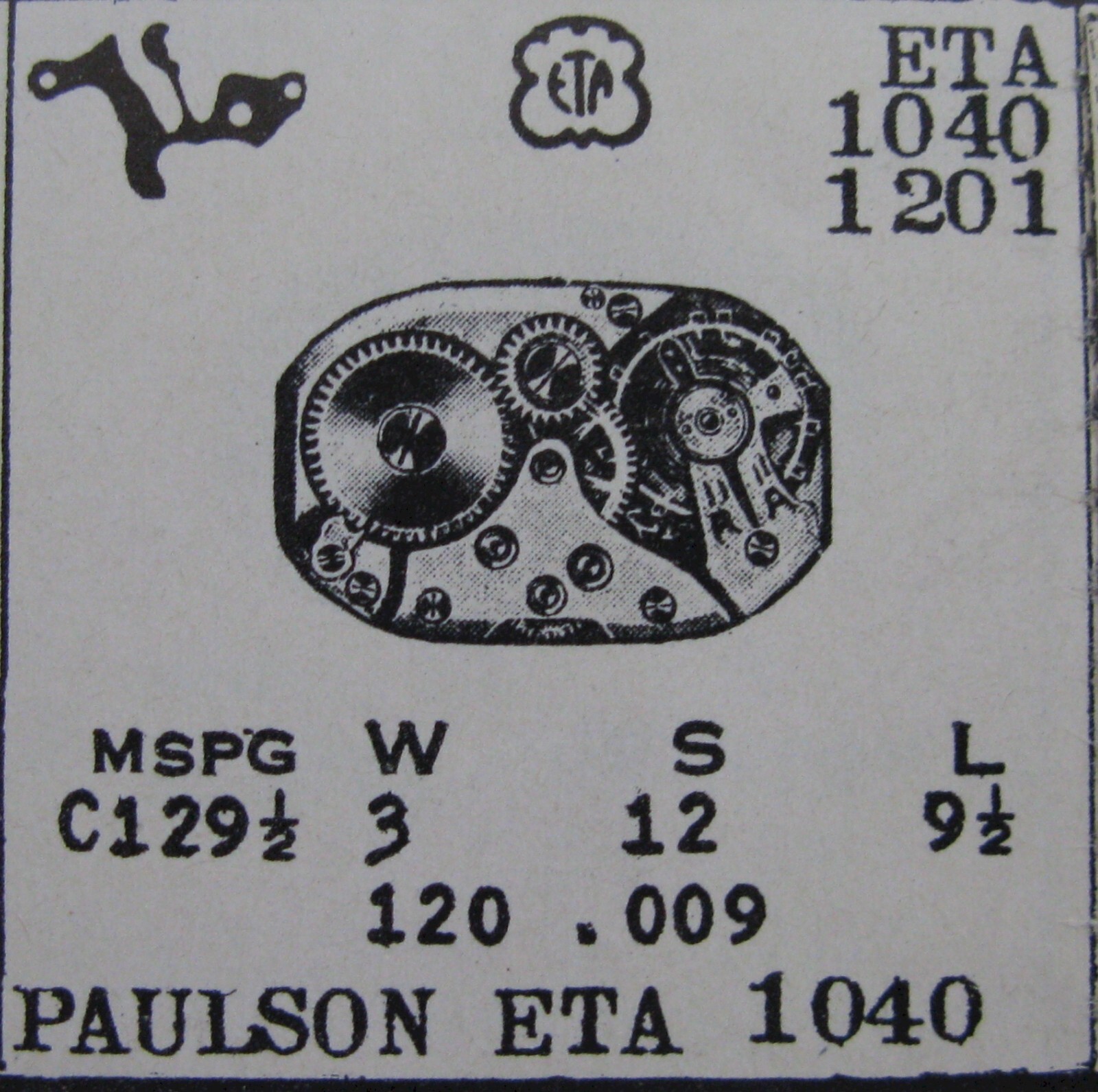 ETA 345 370 371 372 846 879 1040 1201 1213 watch movement part 401 stem tap 10
