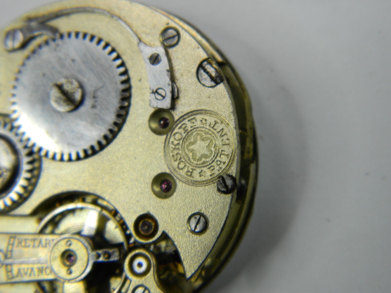 SMALL (30.7mm) VINTAGE ROSKOPF PATENT POCKET WATCH MOVEMENT – PARTS OR REPAIR