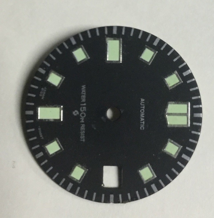 SEIKO Auto SUWA 6105-8009 Green Markers Black Dial No Logo