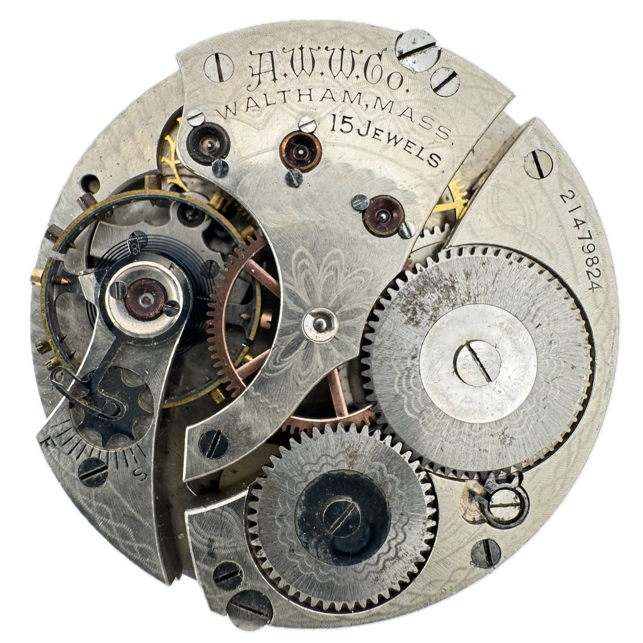 Antique 16s 1917 Waltham Mechanical Pocket Watch Movement No. 620 USA fService