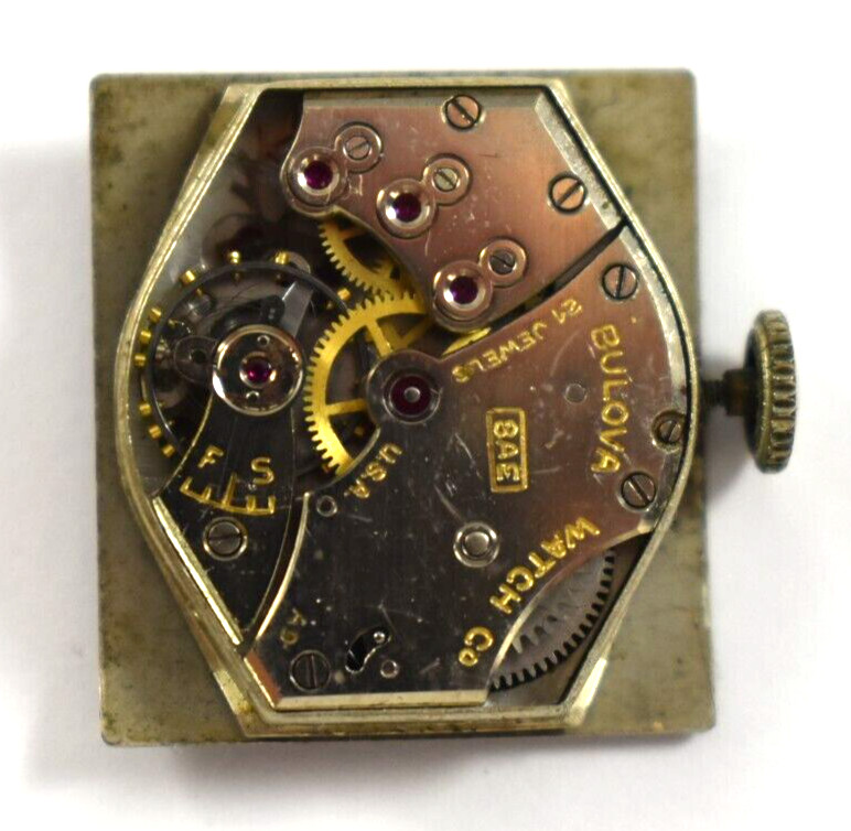 Vintage Bulova Manual Wind 21J 8AE Wrist Watch Movement lot.a1