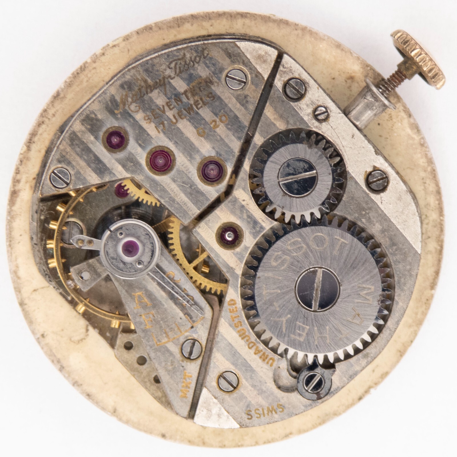 Vintage Mathey-Tissot 23.2 x 20 x 5.4 mm Ref G20 17-Jewel Wristwatch Movement