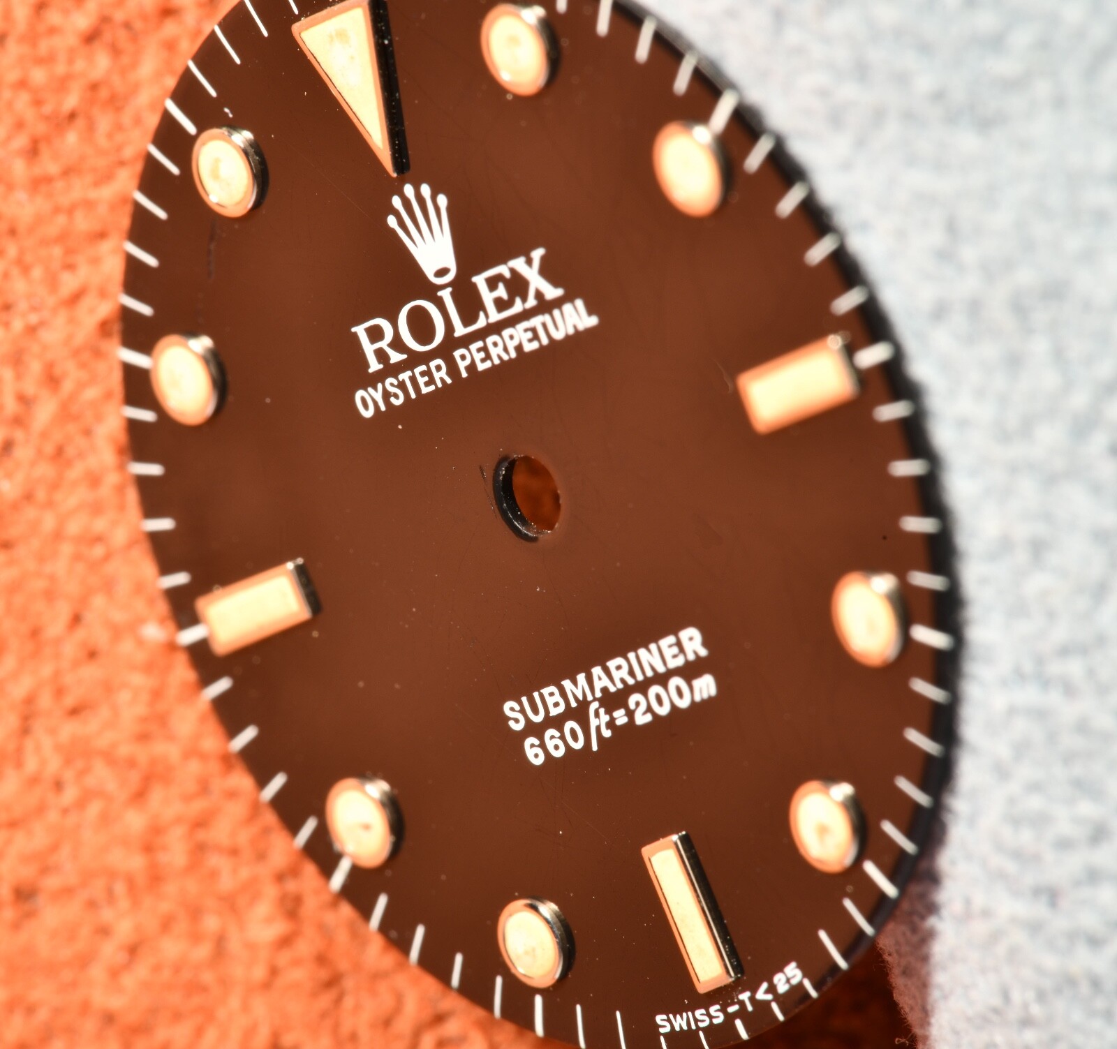 Rolex 5513 Dial Glossy Spider Black Nice Patina