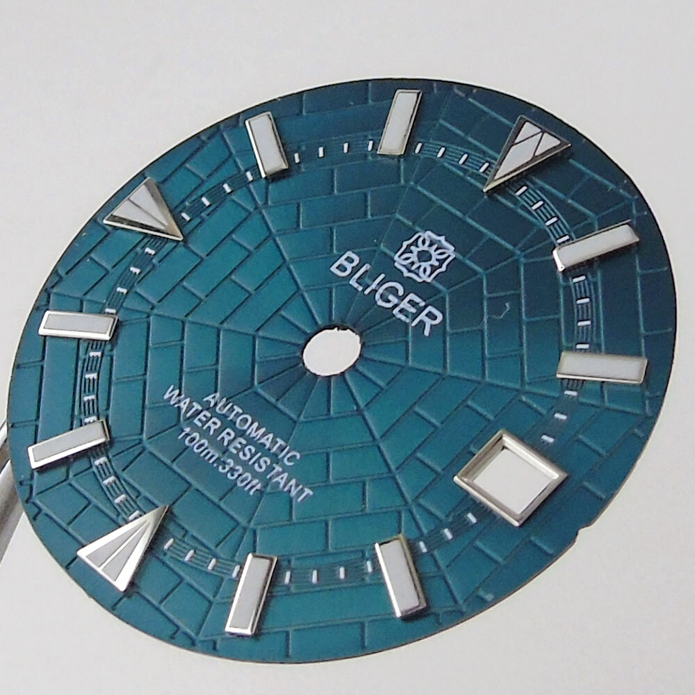 29mm Sterile White Sea Blue Sunburst Watch Dial Fit Japan NH35 NH36 Movement