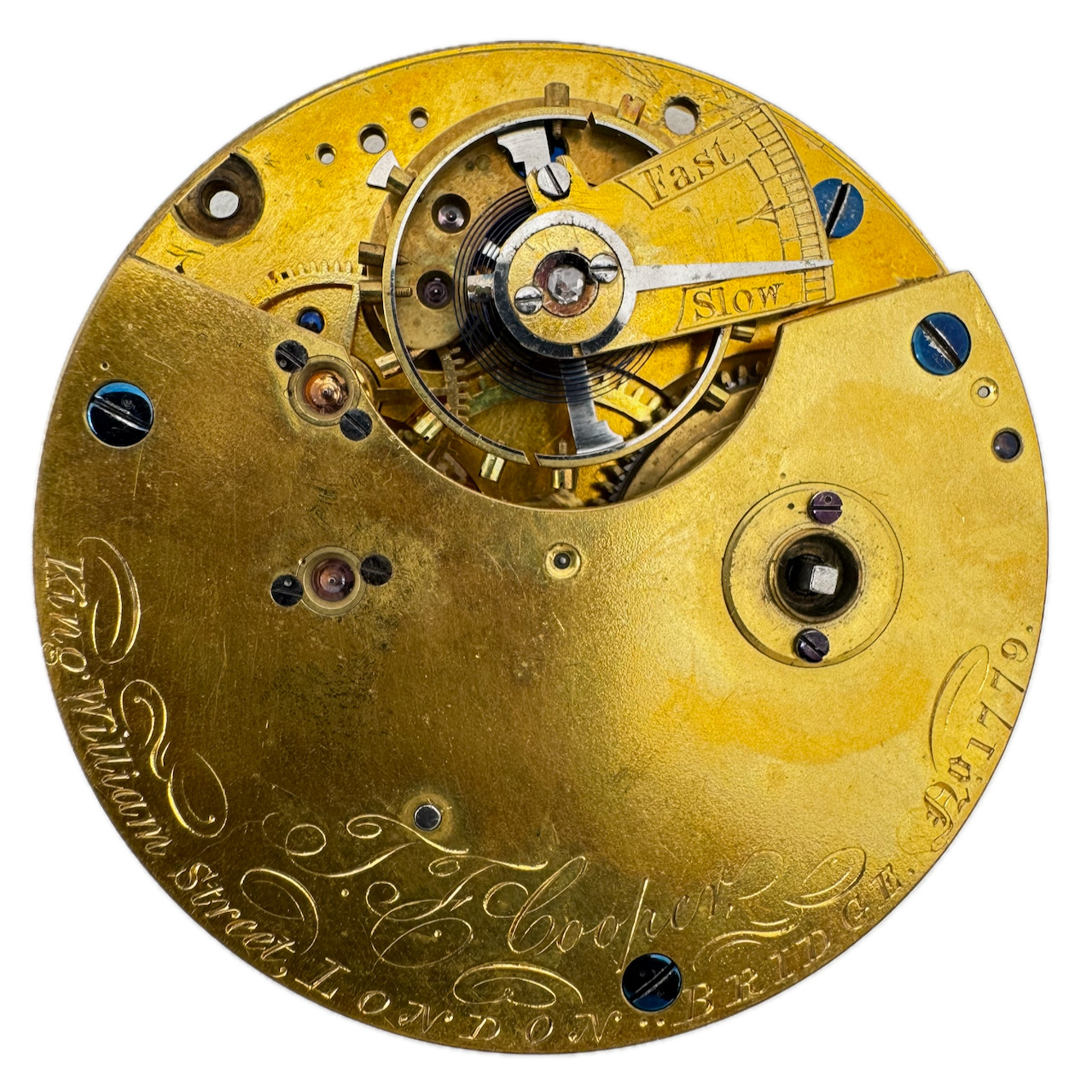 Antique 47.5mm T. F. Cooper London Key Wind Fusee Pocket Watch Movement England