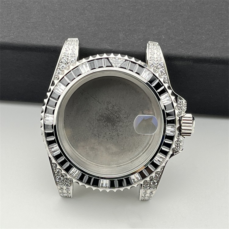 NH35 case 40.5mm rainbow ring diamond case for NH35/36 movement watch accessorie