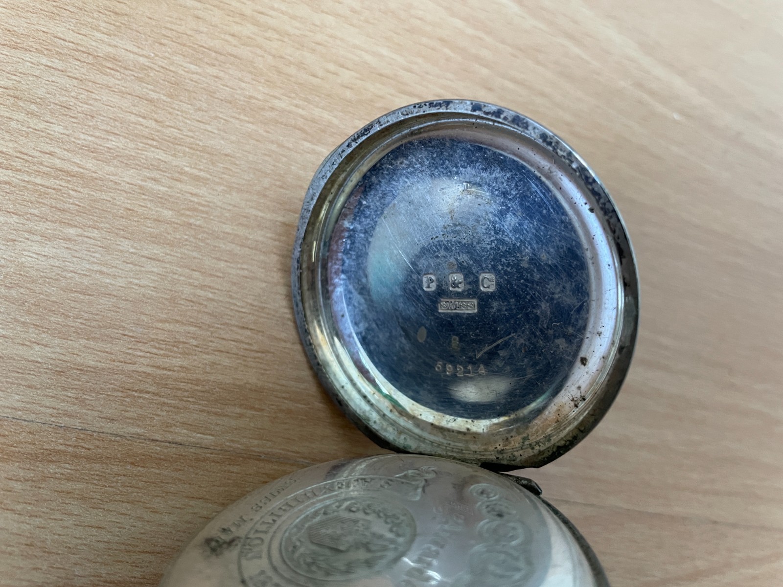 S A Exhibition 1877 Pocket Watch Silver Case P&C Swiss Made