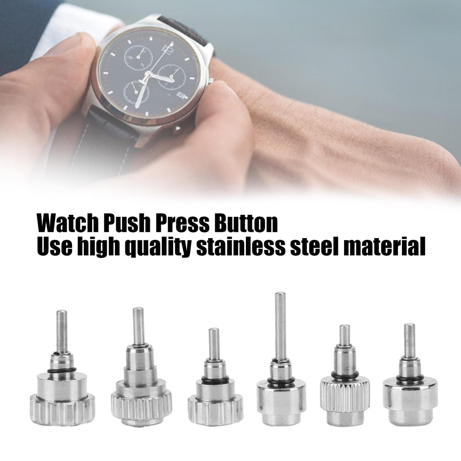 24Pcs Stainless Steel Watch Push Press Button Assortment Watchmaker Repair Kit D