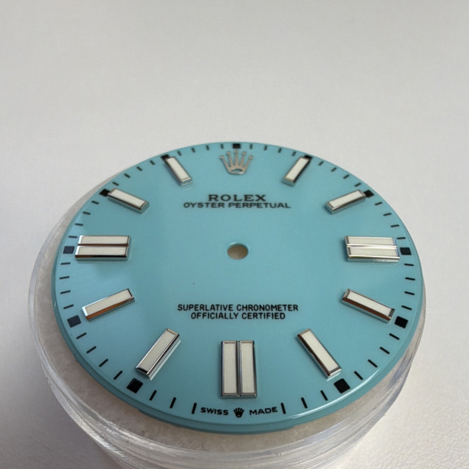Rolex custom turquoise dial for Oyster Perpetual model 124300 41mm