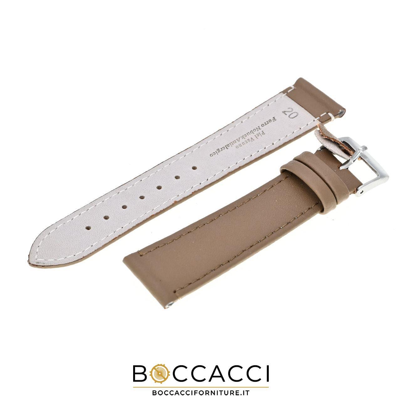 DILOY Cinturino 20mm Beige in Pelle Liscio non Imbottito (NEW)