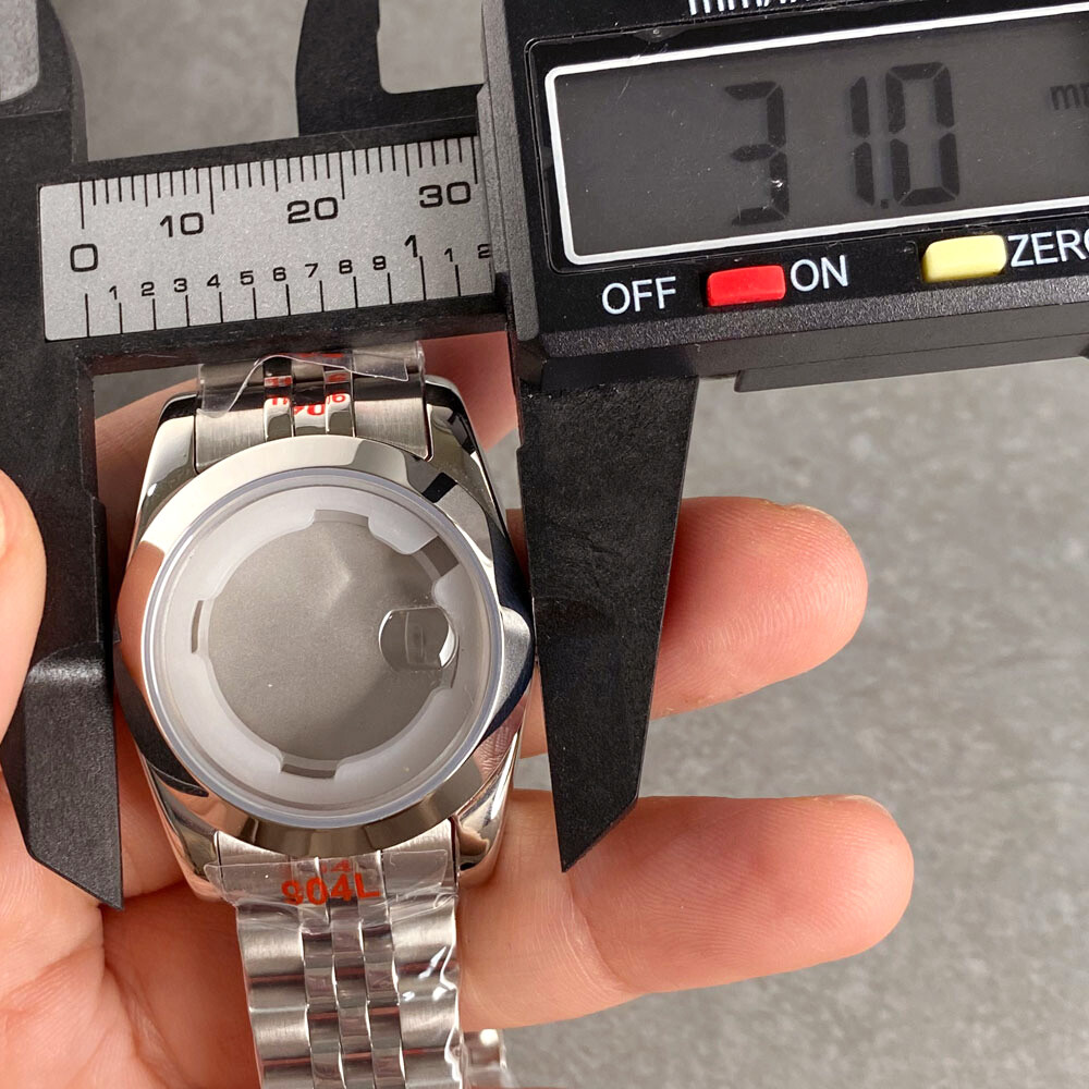 31mm Polished Bezel Women Watch Case For NH05 NH06 Automatic Bracelet Sapphire