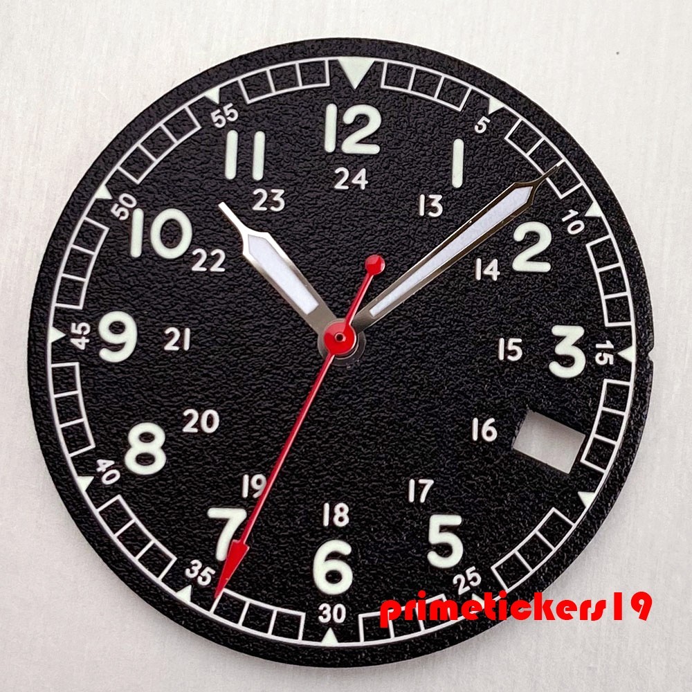 29mm NH35 Watch Dial+Hands Set Luminous 3.8 o’clock Date Window Wristwatch Face