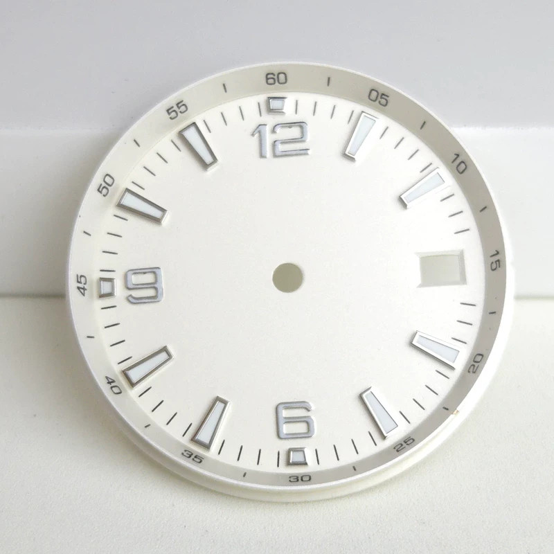 31mm Black White Watch Dial Green Lume for Nh35 Movement Watch Accessories