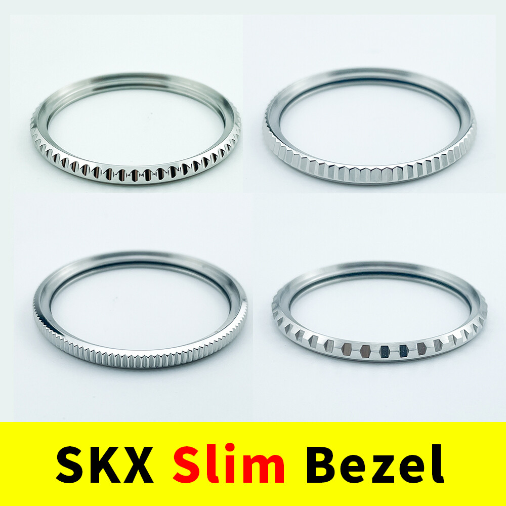 SKX007 SKX009 SRPD Slim Bezel 316L Bezels Silver Polished Finish 120 Click
