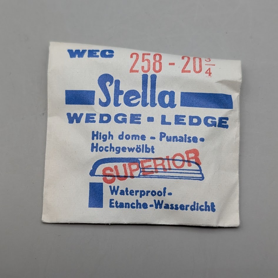 NOS Stella WEC 25.8mm Wedge Ledge High Dome Watch Crystal Size 20 3/4